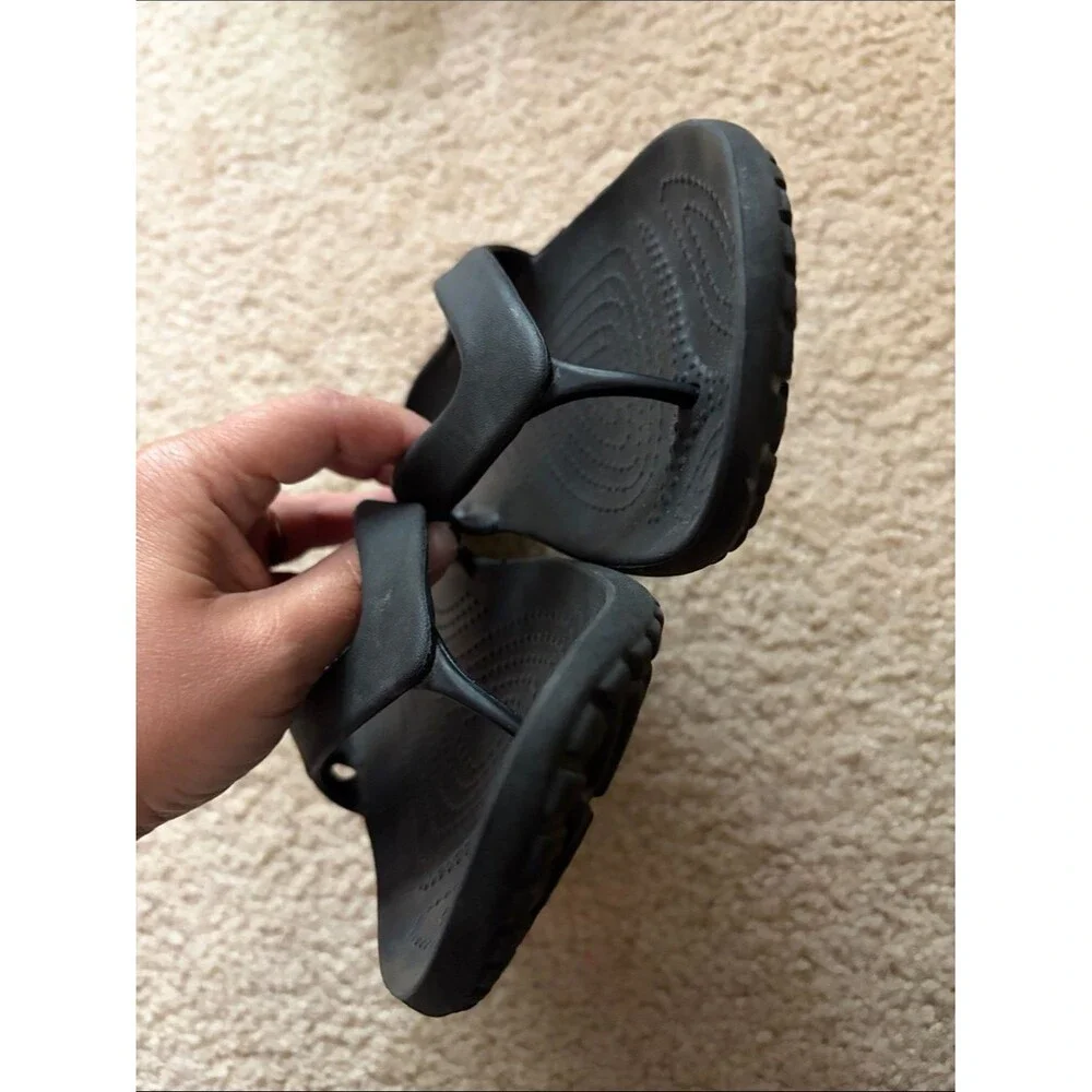 Crocs Kadee II Women's Black Flip Flops Sz 8